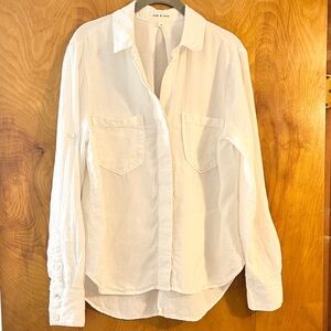 Cloth & Stone 100% Linen White Blouse